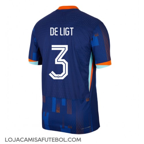 Camisa de Futebol Holanda Matthijs de Ligt #3 Equipamento Secundário Europeu 2024 Manga Curta